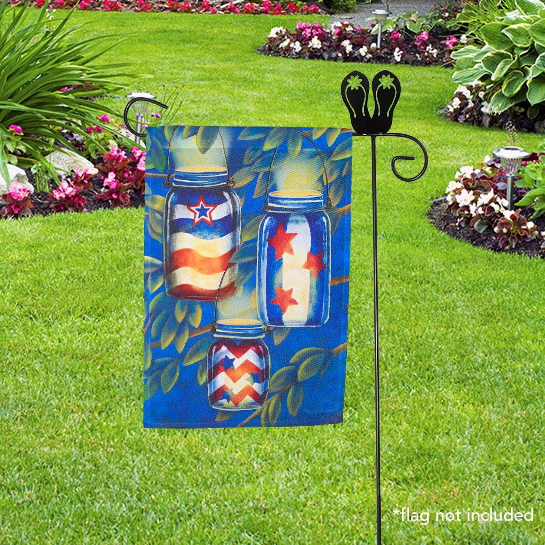 Briarwood Lane Briarwood Lane Wrought Iron Flip Flops Garden Flag Stand Holder 40x18 Garden Flag Stand Holder: Decorative