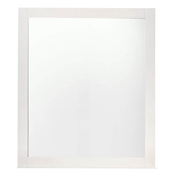 Contemporary Mirror in Matte White Finish