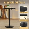 thumbnail image 5 of Homall 2 Pieces Bar Table Height Adjustable Bistro Pub Table Cocktail Round Table with Metal Base, Black/Black, 5 of 7