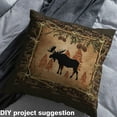 thumbnail image 2 of jejeloiu Moose Silhouette Fabric by the Yard 10 Yards,Vintage Farmhouse Cabin Room Decor Fabric by the Yard,Fram Pine Cone Sewing Fabric For Child,Luxury Bedroom Decor, 2 of 6
