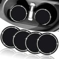 thumbnail image 4 of JoyMoreHome Bling Car Coasters, Rhinestone Bow Anti-Slip Vehicle Cup Holder Pad, Diamond Spill-Proof Automotive Insert Water Bottle Protective Mat Accessories, Universal Fit, 4 of 7