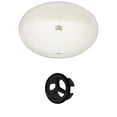 thumbnail image 1 of 19.75-in. W Oval Bathroom Undermount Sink Set In Biscuit - Black Hardware AI-20398, 1 of 1