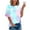 #2-Light Blue, variant on Womens T-Shirts Short Sleeve Fashion Print Blouse Round Neck Casual Tops on Ladies