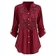 thumbnail image 2 of Blusas de manga larga con cuello en V y botones de encaje para mujer, tallas grandes, en liquidación, de Giftesty, 2 of 4