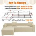 thumbnail image 2 of Eurhowing Sofa Slipcover for Sectional Couch, 3+3-Seater Stretchable L Shape Sofa Cover with Non-Slip Elastic Bottom, Jacquard Furniture Protector for Living Room, Off-White, 2 of 9
