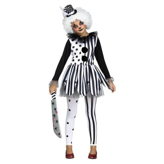 Fun World Halloween Clown Girl's Halloween Fancy-Dress Costume for Child, M