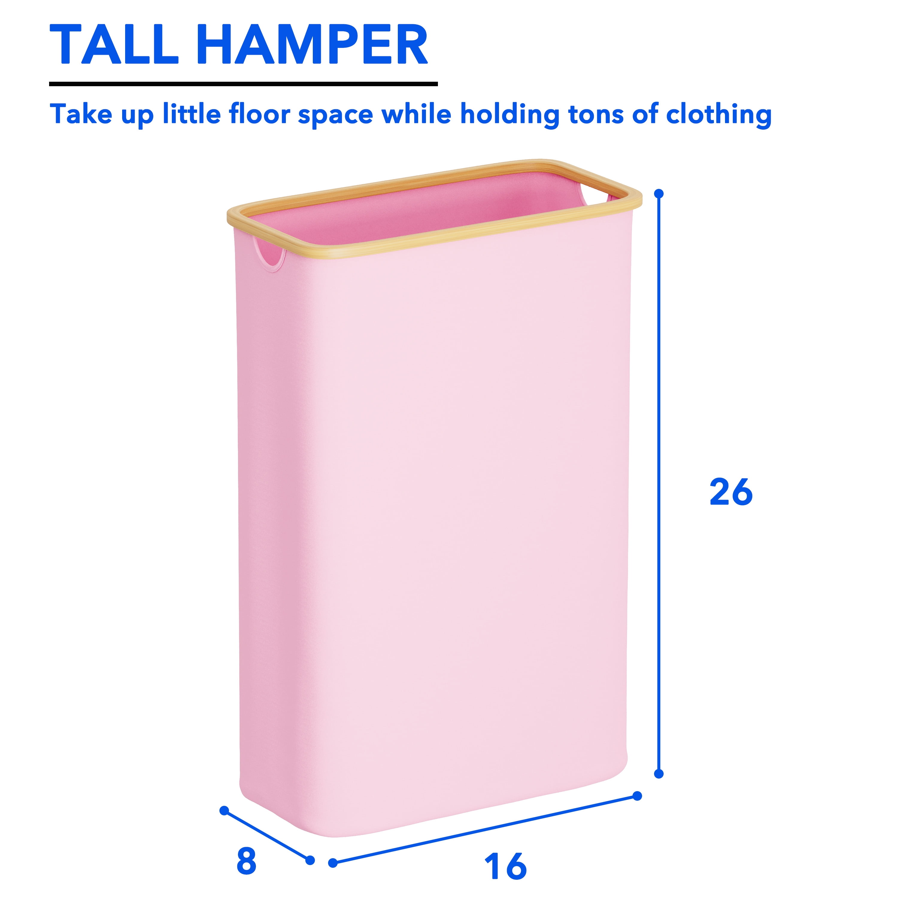 Tooloton 60L Large Laundry Hamper, Pink