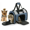 thumbnail image 5 of JESPET & GOOPAWS: Sport Airline Pet Carrier - Dark Blue - 16", Dogs Cats Up To 10lbs, Soft-Sided Collapsible Kennel, Airline Approved, Travel Handbag, 5 of 9