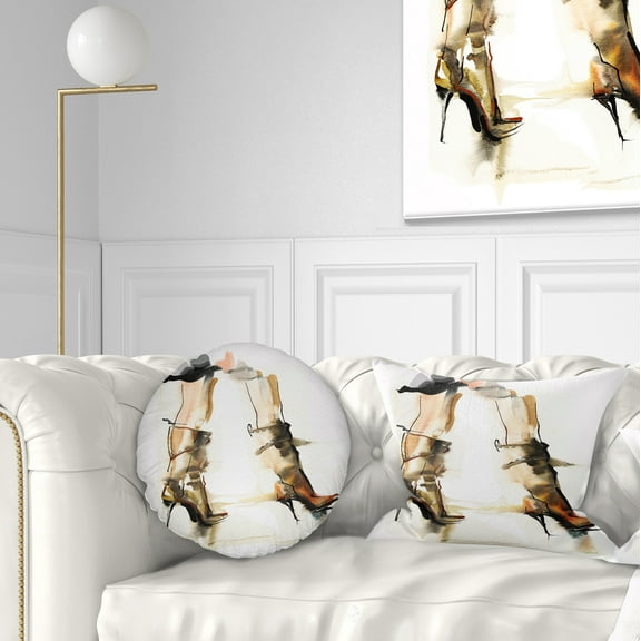 Designart High Heel Shoes - Abstract Throw Pillow - 12x20