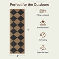 thumbnail image 2 of DEORAB Outdoor Runner Rug 2'x 7' Polypropylene Surface Washable UV-Resistant Carpet Hallway Entryway Patio Balcony Deck Black & Coffee, 2 of 6