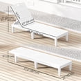 thumbnail image 2 of Set of 2 Outdoor Lounge Chairs, White Waterproof Polypropylene Patio Loungers with 4-Position Adjustable Backrest & Rattan-Like Slatted Design for Backyard and Garden, 2 of 7