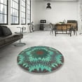 thumbnail image 3 of Ahgly Company Indoor Round Patterned Coffee Brown Area Rugs, 6' Round, 3 of 6