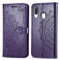 thumbnail image 2 of Dteck Magnetic Shock-Proof Premium PU leather wallet Case with Kickstand and Flip Cover For Samsung Galaxy A40 2019 (5.9 inch), Purple, 2 of 3