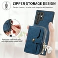 thumbnail image 6 of Dteck for Samsung Galaxy S24 Ultra Wallet Case Crossbody for Women Men, Samsung S24 Ultra 5G Zipper Phone Case with Card Holder Wrist Strap Purse Gift for Samsung Galaxy S24 Ultra 5G,Blue, 6 of 9