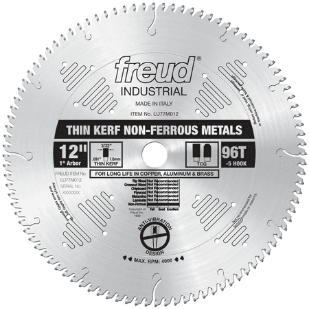 

Freud-LU77M012 12in. Thin Kerf Non-Ferrous Metal Blade