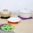 thumbnail image 2 of 2 Pcs Silicone & Stainless Steel Hot Pot Holder Trivet Mat Heat Resistant Non-slip Square Foldable Table Pad Bowl Mat Cup Coasters (Green), 2 of 9