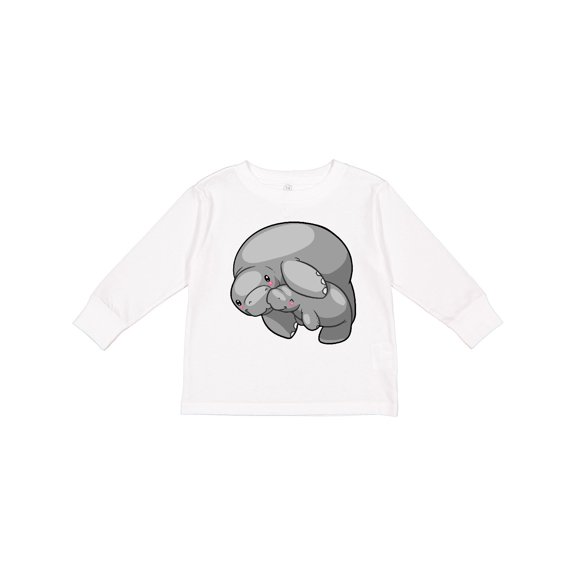 Inktastic Cute Manatee Family Boys or Girls Long Sleeve Toddler T-Shirt