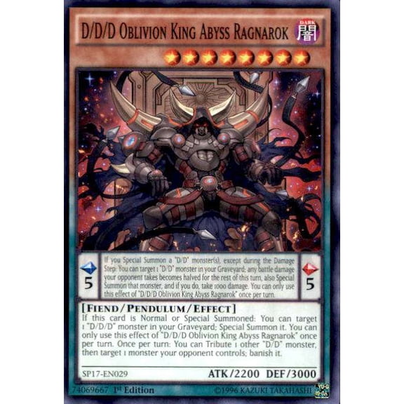 YuGiOh Star Pack Battle Royal Starfoil D/D/D Oblivion King Abyss Ragnarok SP17-EN029