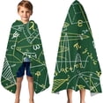 thumbnail image 3 of Math Equations Quantum Formulas Black Pattern Hooded Bath Towel，60"x35" for Ages 3 To 12 Kids, Quick Dry Lightweight Soft Microfiber Hood Beach Towel Cover Up for Kids, 3 of 7