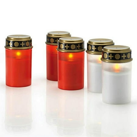 

2PCS Solar Cemetery LED Light Outdoor Rain Proof Candle Lamp White