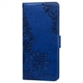 thumbnail image 4 of Allytech Compatible with iPhone 13 PU Pattern Embossed Case,Magnetic Kickstand Flip Wallet Shockproof Cover with Wrist Strap.For iPhone 13,Darkblue, 4 of 7