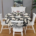 thumbnail image 2 of Halloween Ghost Boo Pattern Round Tablecloth 60"x60",Wrinkle Wipeable Table Cloth for Kitchen Dining Room Picnic Patio Party, 2 of 6