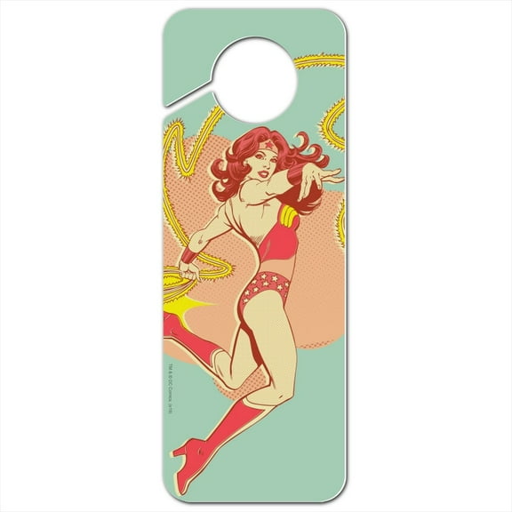 Wonder Woman Golden Lasso Plastic Door Knob Hanger Sign