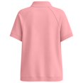 thumbnail image 4 of Huowey Womens Sweatshirt Solid Color Slim Fit Workwear Top Short Sleeve Lapel Collar Summer Commute Loose Fit Soft Comfort Lightweight Fall Clothes,Pink,XXL, 4 of 5