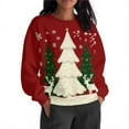 thumbnail image 5 of Women and Men Christmas Tops Christmas Tree Sweaters Printed Knit Shirts Fleece Thicken Sweatshirt Merry Christmas Pullover Christmas Couple Outfits, 5 of 9