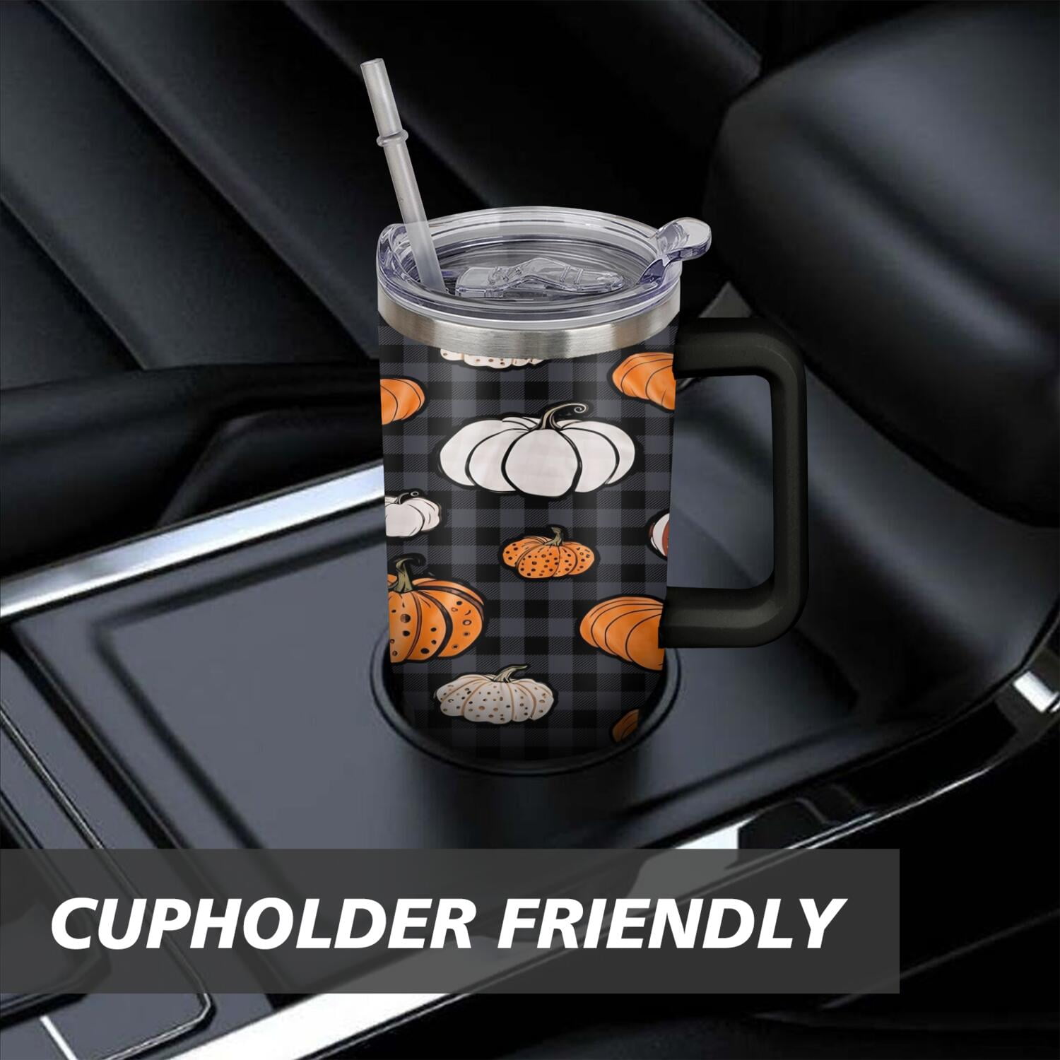 40 OZ Happy Halloween Cup with Handle Vacuum Insulated Tumbler Gift for Birthday Christmas Halloween