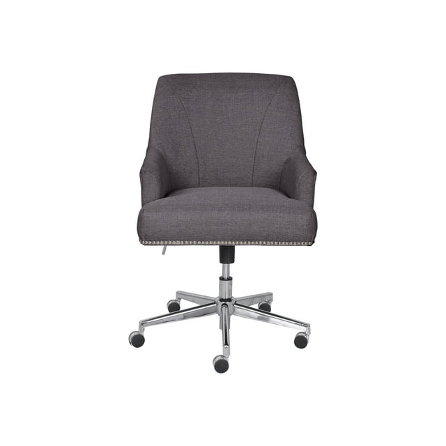 Serta Leighton - Chaise - Accoudoirs - Inclinaison - Pivotante - Acier Inoxydable, Mousse Mémoire, Tissu Sergé - graphite