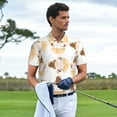 thumbnail image 3 of Honeii Cute Bee Gnome print Polo Shirt, a classic short-sleeved, button-down golf shirt designed for menMedium, 3 of 6