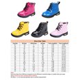 thumbnail image 2 of Tenmix Children Short Bootie Lace Up Ankle Boot Side Zipper Combat Boots Patent Leather Booties Hiking Non-Slip Casual Black with Plush Lined 13C, 2 of 3