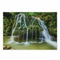 thumbnail image 1 of Waterfall Cutting Board, Water Falls to Lake Above Rock Umbrella Covered with Botanic Plants Photo, Decorative Tempered Glass Cutting and Serving Board, Small Size, White and Green, by Ambesonne, 1 of 1