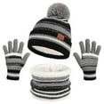 thumbnail image 1 of Conjunto de gorro, babero y guantes para niños Border Conjunto de 3 piezas de gorro cálido de punto y forro polar para otoño e invierno, 1 of 2