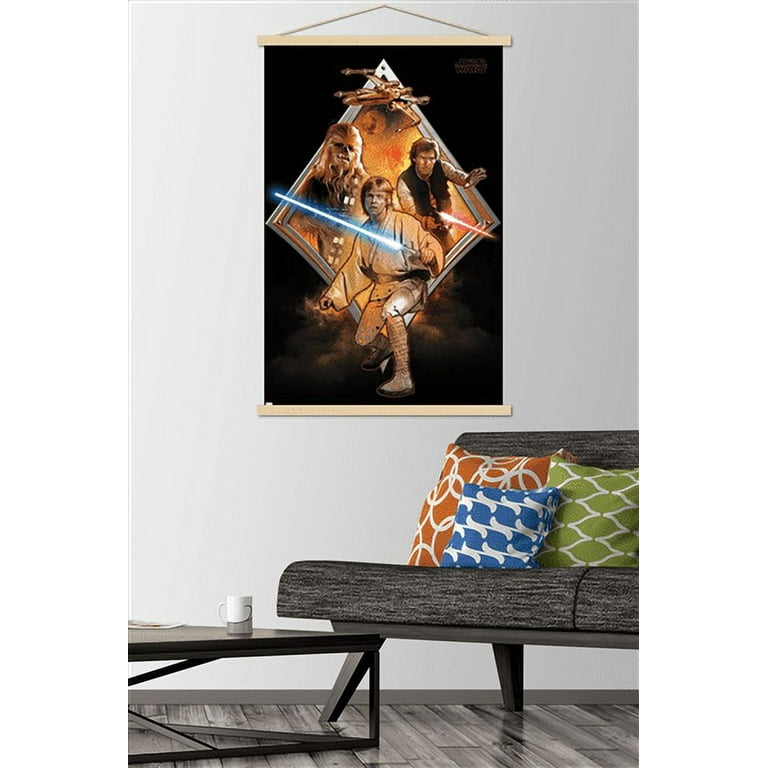 Star Wars: Original Trilogy - with Frame, Wall Badge Poster 22.375\