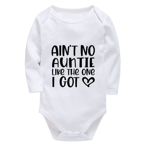 Ain't No Auntie Like The One I Got Newborn Outfits for Boys Long Sleeve Gender Neutral Romper White Boy Clothes Newborn
