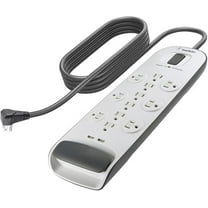 Belkin USB Power Strip Surge Protector - 12 AC Multiple Outlets & 2 USB Ports - 6 ft Long Flat Plug Extension Cord for Home, Office, Travel, Computer Desktop & Charging Brick - White (3,996 Joules)