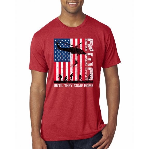 Wild Bobby RED Remember Everyone Deployed Until They Come Home USA Military Men Premium Tri Blend Tee