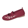 thumbnail image 2 of Quaouag Women's Embroidered Mesh Ballet Comfortable Casual Mary Jane Shoes for Walking Daily Outfits, 2 of 7
