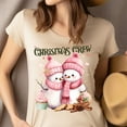 thumbnail image 4 of Christmas Crew Snowman T-Shirt | Cute Holiday Matching Family Tee, Light Pink, Size XL, 4 of 6