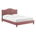 thumbnail image 3 of Modway Juniper Channel Tufted Velvet King Platform Bed in Dusty Rose, 3 of 11
