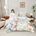 thumbnail image 4 of Manfei Floral Butterflies 3-Piece Full Size Comforter Sets for Female Girls,Spring Graden Bedding Comforter Set,Flowers Blossoms Lightweight Bedding Sets,Ultra Soft Home Decor, 4 of 8
