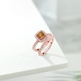 thumbnail image 4 of Gem Stone King 18K Rose Gold Plated Silver Ring Tiger Eye Moissanite (1.52 Cttw), 4 of 5