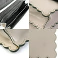 thumbnail image 3 of Pre-Owned FENDI handbag shoulder bag scarf muffler Canai leather silk light gray... (Good), 3 of 5
