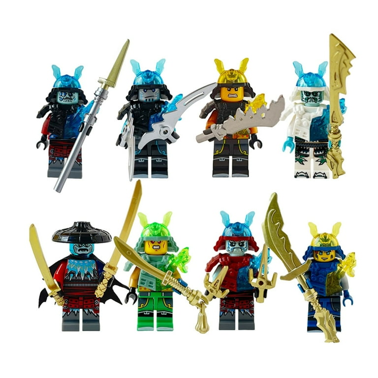 Fddxhl 8PCS Ninjago Minifigures Set, Ninja Action Figures Building