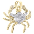 thumbnail image 2 of 10K Yellow Gold Round Diamond Cancer Horoscope Pendant 1.10" Pave Charm 0.55 CT., 2 of 6