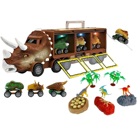 Dinosaur Toys, Dinosaur Toys for 3-5Y, Dinosaur Truck with Pull Back Cars, Boy Toys Age 3 4 5, Boy Birthday Gifts