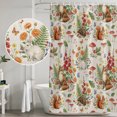 thumbnail image 5 of Small Stall Shower Curtain 48x72 Inch Narrow Half Size Fox Squirrels Mushrooms Bath Curtains Bathroom Decor, Fall Botanical Berries Waterproof Fabric Shower Curtain Set with Hooks 48 Inch, 5 of 7
