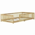 thumbnail image 2 of Duxelifin Twin Montessori Floor Bed for Toddler with Rails, Kids Floor Bed Frame, Solid Wood Low to Ground Toddler Bed for Boys and Girls, No Box Spring Needed, Natural, 2 of 12
